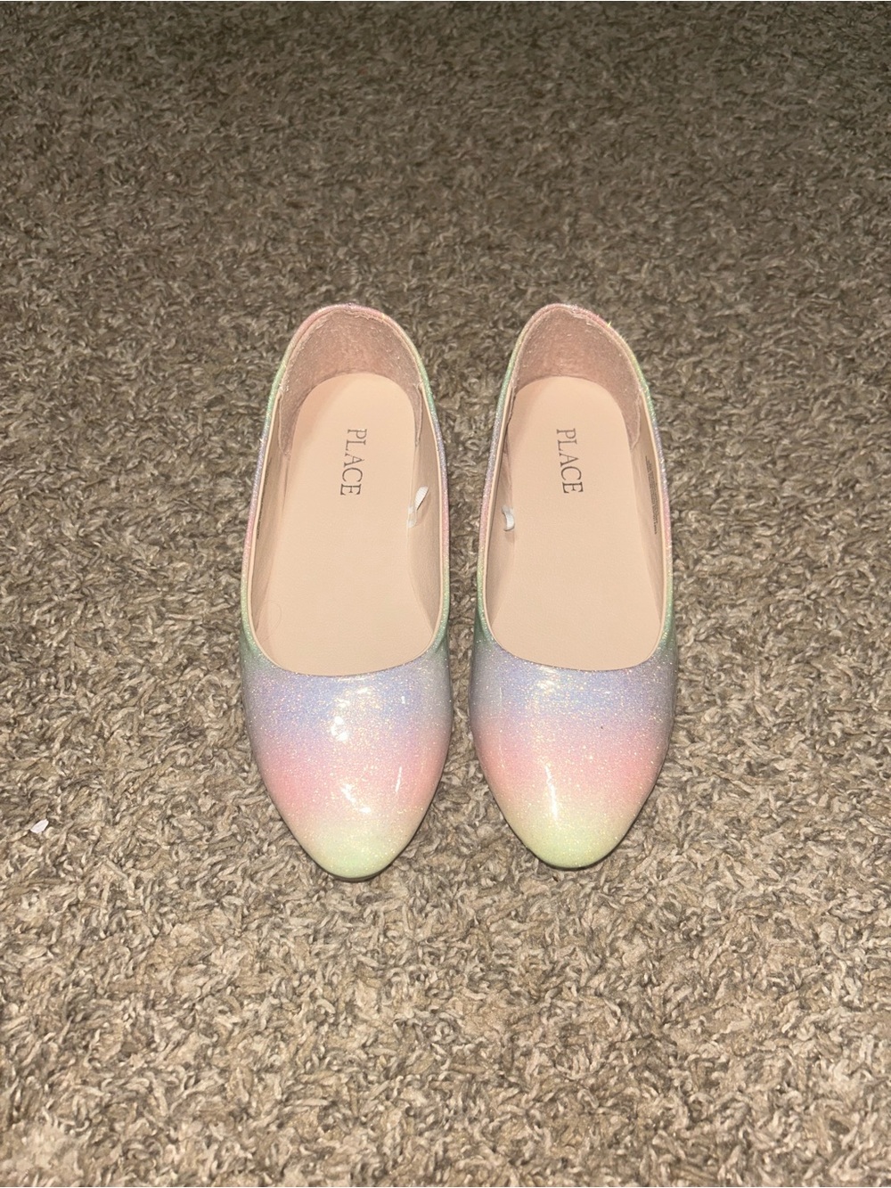 Girls' Glitter Pastel Ombre Ballet Flats size 1